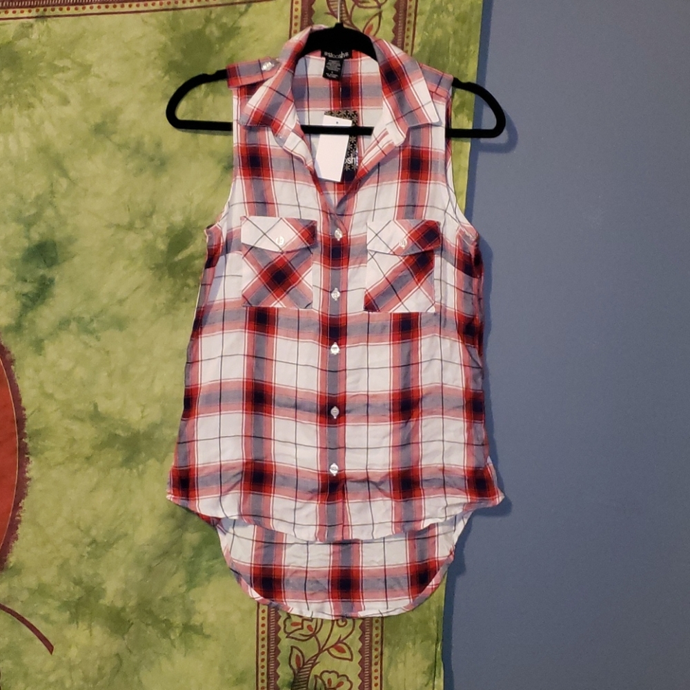 stoosh young women plaid top